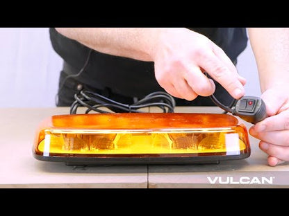 VULCAN Magnetic Amber Mini Light Bar, Class 2, Oversize Loads, Trucks, Trailers, SUVs, & Pilot Cars