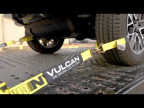 VULCAN Car Tie Down Axle Strap with Wear Pad - 2 Inch x 36 Inch - 4 Pack - Classic Yellow