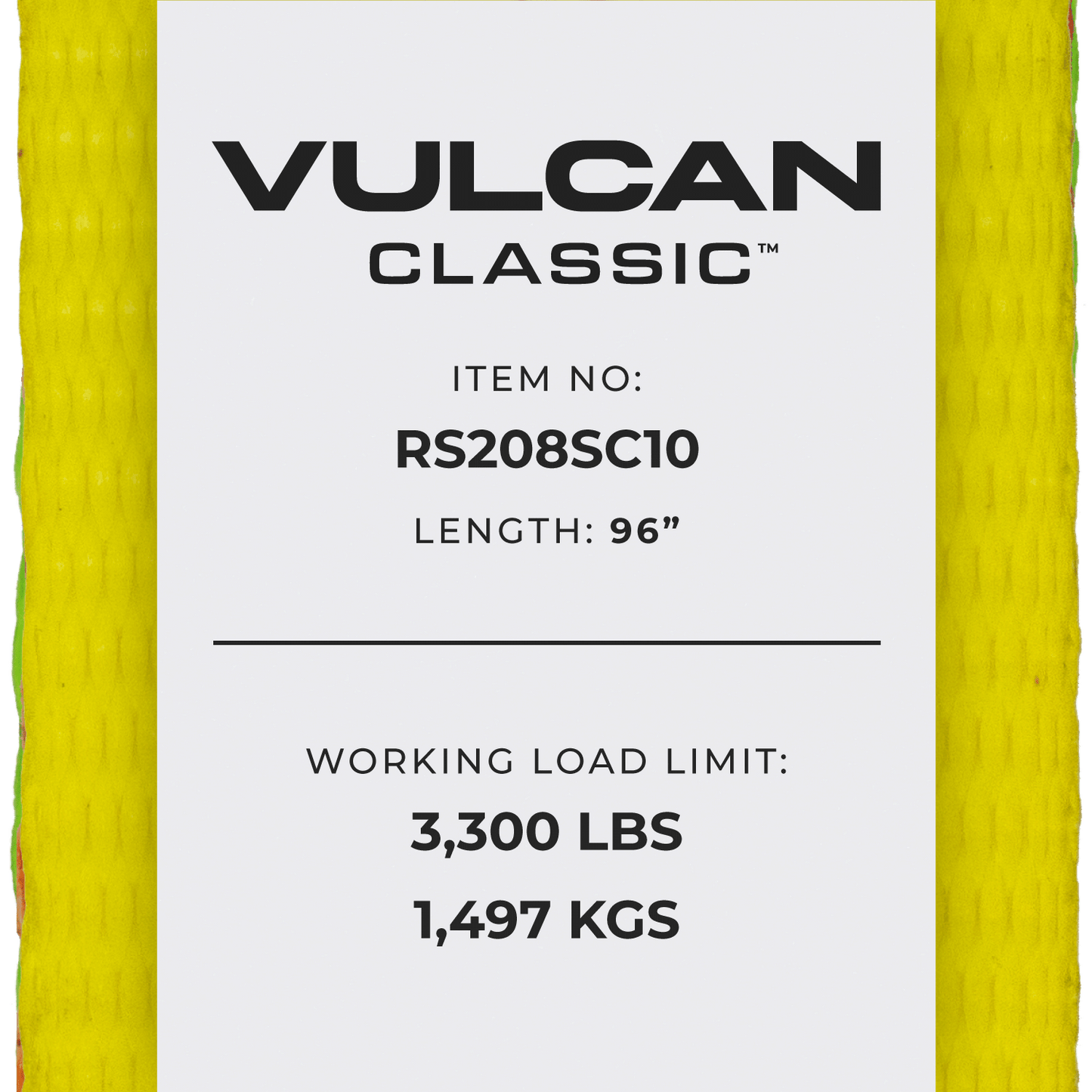 VULCAN Snap Hook Car Tie Down With Flat Chain Tail Ratchet  96 Inch - 3,300 Pound Safe Working Load