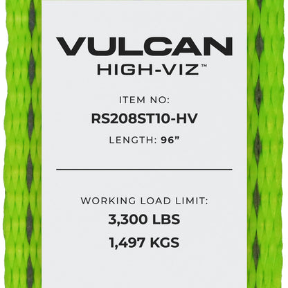 VULCAN Snap Hook Car Tie Down With Twisted Snap Hook Ratchet - 96 Inch - 3,300 Pound Safe Working Load