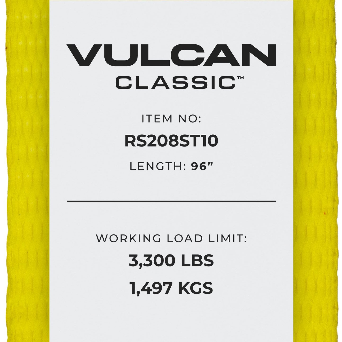 VULCAN Snap Hook Car Tie Down With Twisted Snap Hook Ratchet - 96 Inch - 3,300 Pound Safe Working Load