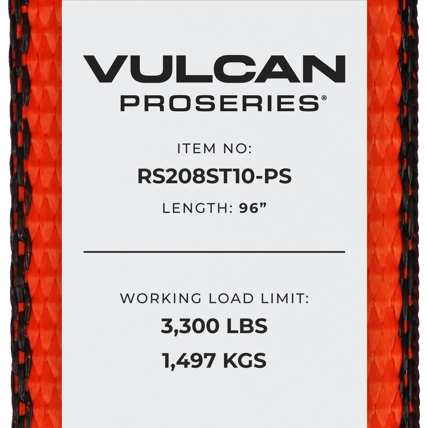 VULCAN Car Tie Down with Twisted Snap Hooks - 96 Inch, 2 Pack - 3,300 Pound Safe Working Load