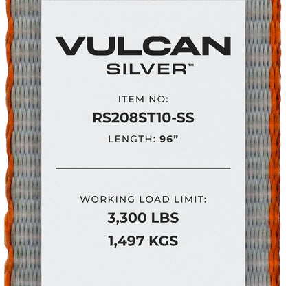 VULCAN Snap Hook Car Tie Down With Twisted Snap Hook Ratchet - 96 Inch - 3,300 Pound Safe Working Load