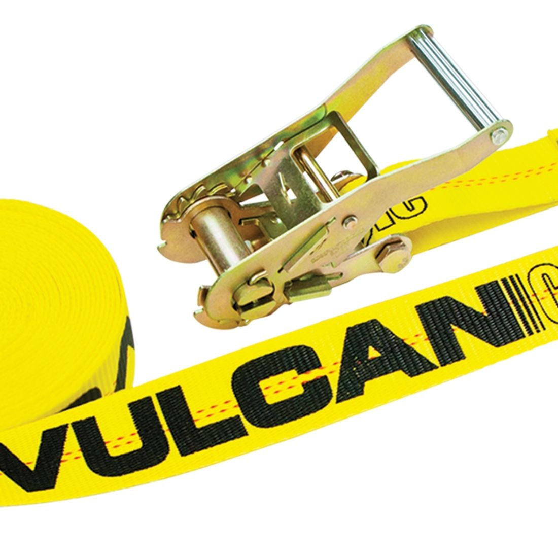 VULCAN Ratchet Straps with Wire J Hooks - 2 Inch x 15 Foot, 4 Pack - 3,300 Pound Safe Working Load