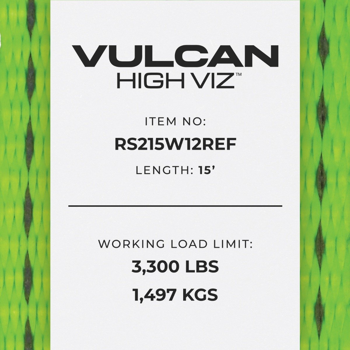 VULCAN Ratchet Strap with Wire Hooks - 2 Inch - 3,300 Pound Safe Working Load