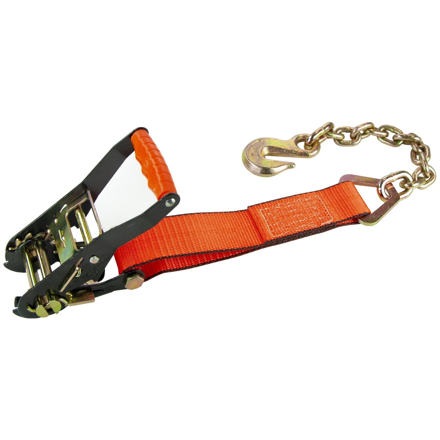 VULCAN Ratchet Strap with Chain Anchors - 2 Inch - 3,600 Pound Safe Working Load