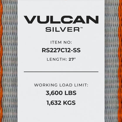 VULCAN Ratchet Strap with Chain Anchors - 2 Inch - 3,600 Pound Safe Working Load