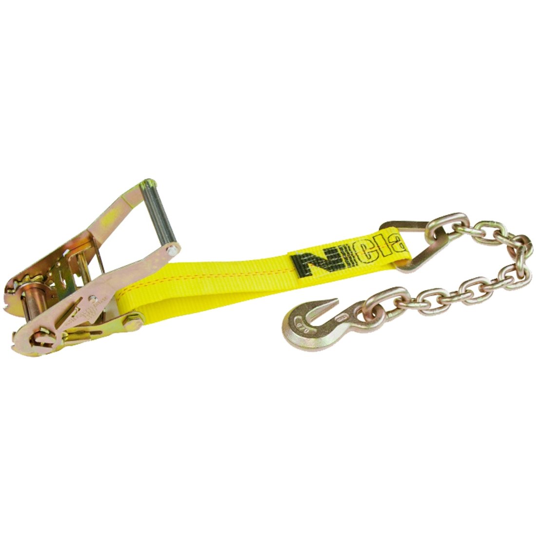 VULCAN Ratchet Strap with Chain Anchors - 2 Inch - 3,600 Pound Safe Working Load