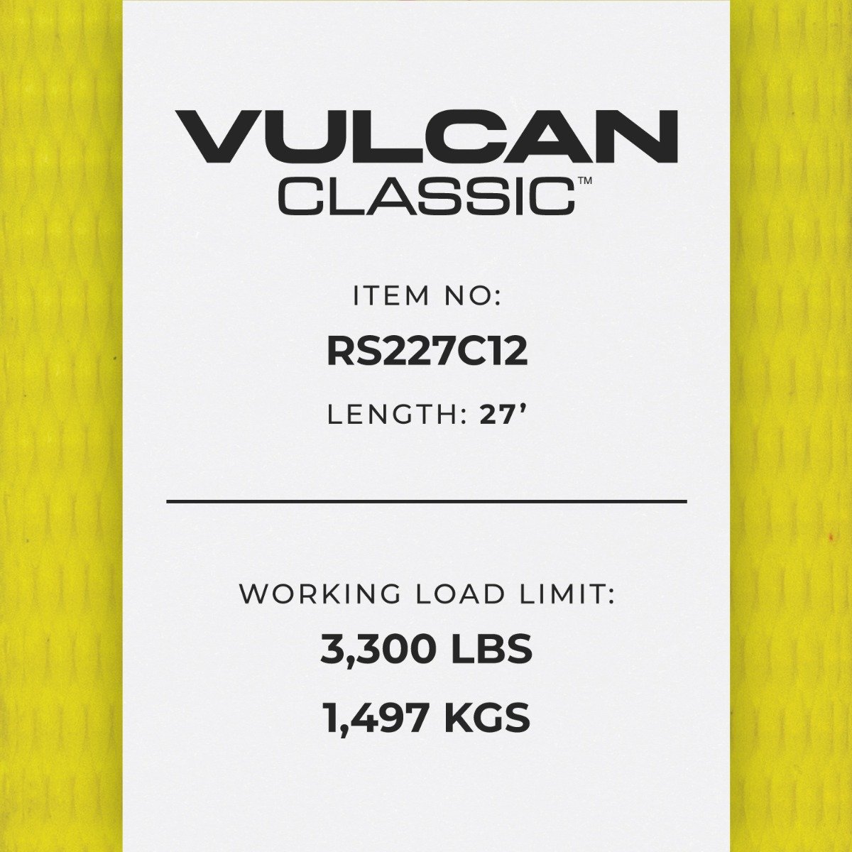 VULCAN Ratchet Strap with Chain Anchors - 2 Inch, 10 Pack - Classic Yellow - 3,600 Pound Safe Working Load