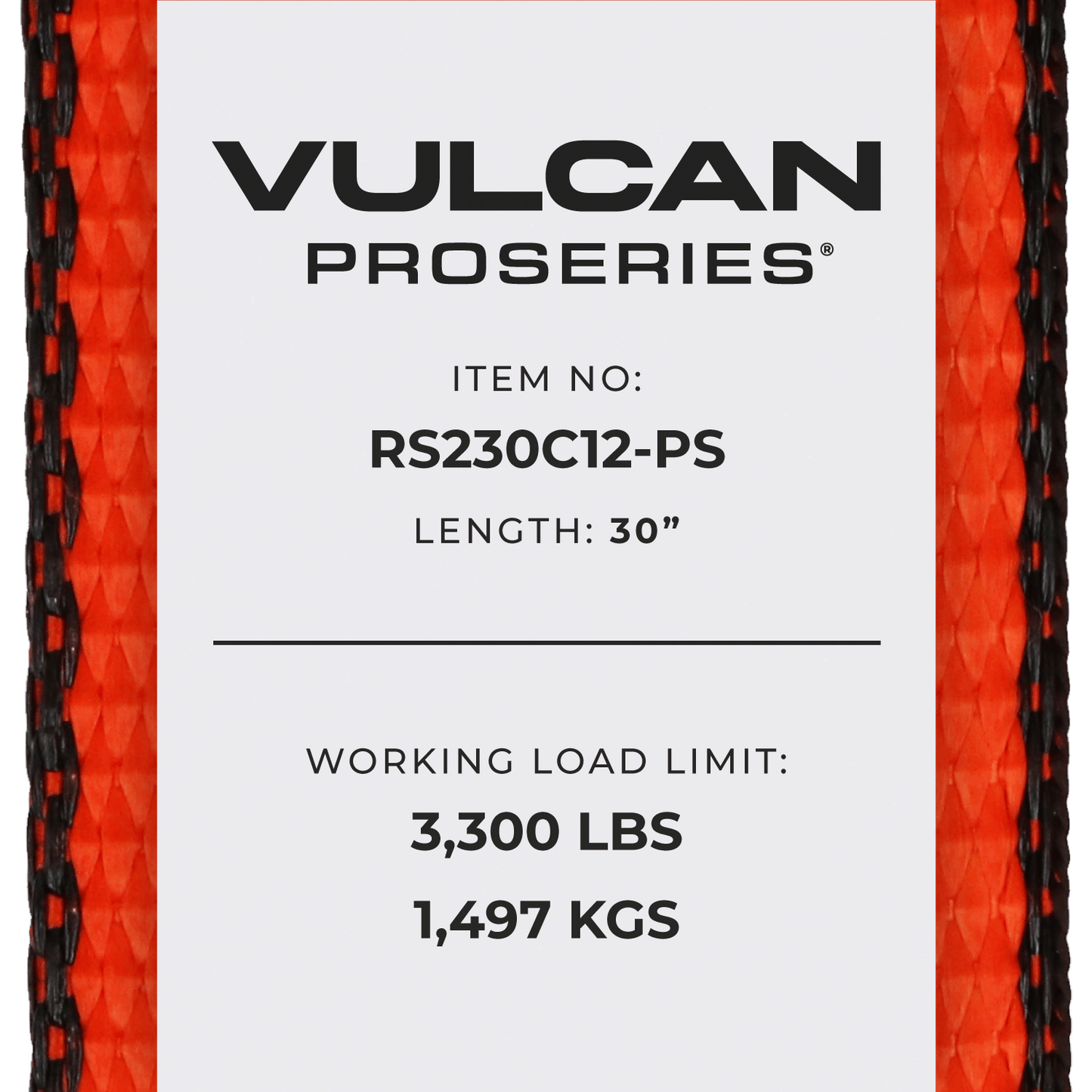 VULCAN Ratchet Strap with Chain Anchors - 2 Inch - 3,600 Pound Safe Working Load