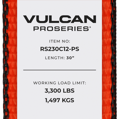 VULCAN Ratchet Strap with Chain Anchors - 2 Inch - 3,600 Pound Safe Working Load