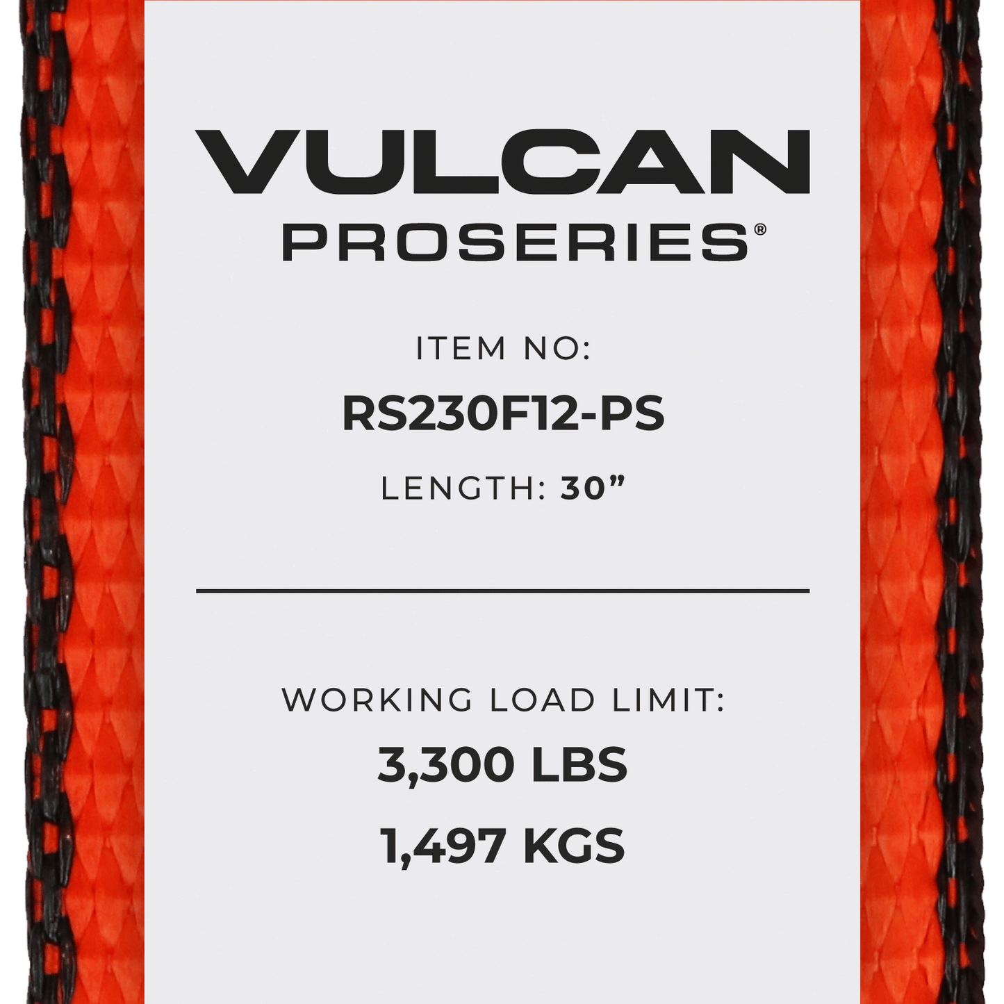 VULCAN Ratchet Strap with Flat Hooks - 2 Inch - 3,300 Pound Safe Working Load