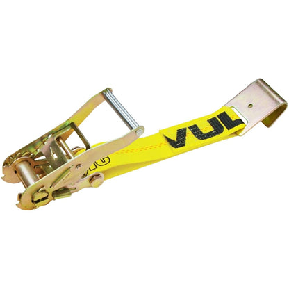 VULCAN Ratchet Strap with Flat Hooks - 2 Inch - 3,300 Pound Safe Working Load