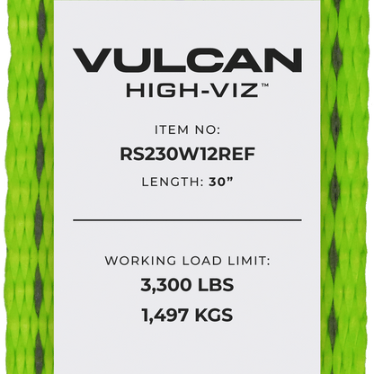 VULCAN Ratchet Strap with Wire Hooks - 2 Inch - 3,300 Pound Safe Working Load