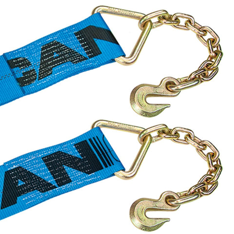 VULCAN Chain Anchor Ratchet Strap and Corner Protector Kit - 4 Inch x 30 Foot - 6,600 Pound Safe Working Load