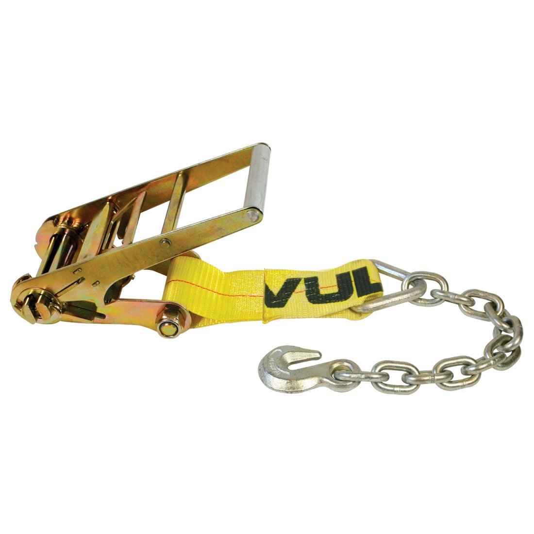 VULCAN Ratchet Strap Short End with Chain Anchor - 4 Inch