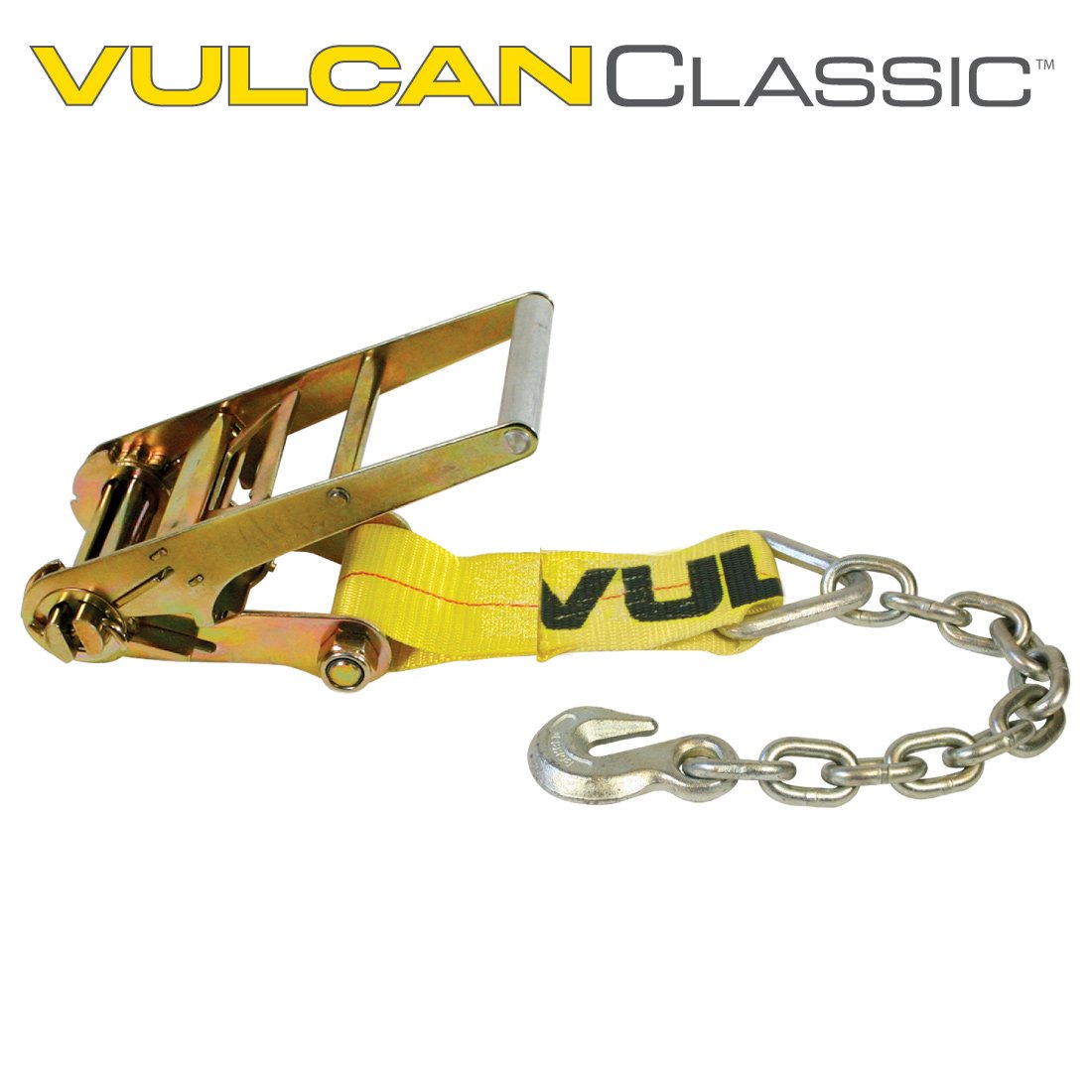 VULCAN Ratchet Strap Short End with Chain Anchor - 4 Inch