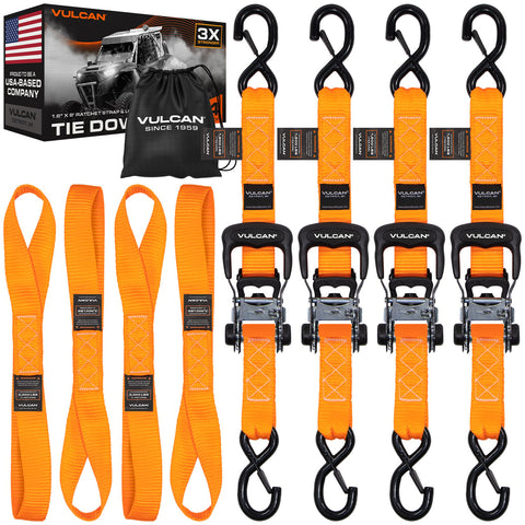 VULCAN Ratchet Strap Tie Down Kit - 1.6