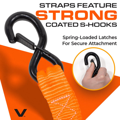 VULCAN Ratchet Strap Tie Down Kit - 1.6