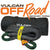 VULCAN Off-Road Recovery Rope - 1-1/2 Inch x 30 Foot - Green Eyes - 74,000 Pound Breaking Strength - Includes Vented Storage Bag