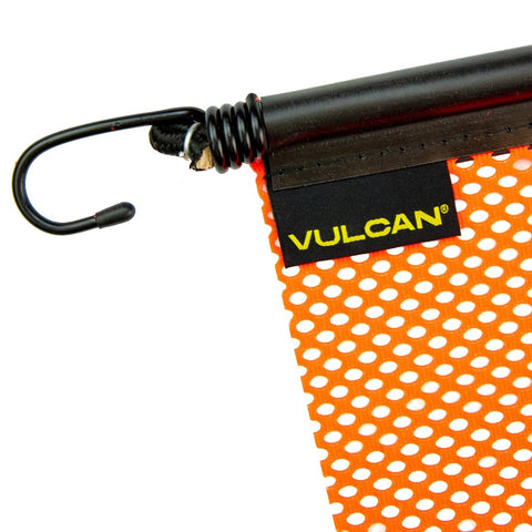 VULCAN Safety Flag with Stretch Cord - Bright Orange - Mesh Construction - 18 Inch x 18 Inch - 4 Pack