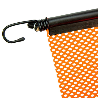 VULCAN Safety Flag with Stretch Cord - Bright Orange - Mesh Construction - 18 Inch x 18 Inch - 4 Pack