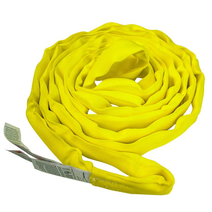 VULCAN Round Sling - Medium Duty - 10 Foot - Yellow - Safe Working Load of 8,400 Lbs. (V) - 6,700 Lbs. (C) and 16,800 Lbs. (B)