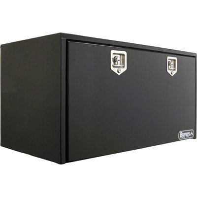 Black Steel Toolbox - One Door - Two Latches - 24"H x 24"D x 48"L