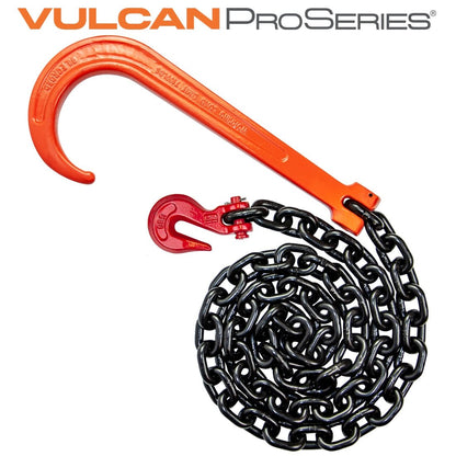 VULCAN Tow Chains - Forged Long J-Hook Alloy - Grade 80 - PROSeries - 7,100 Pound Safe Working Load