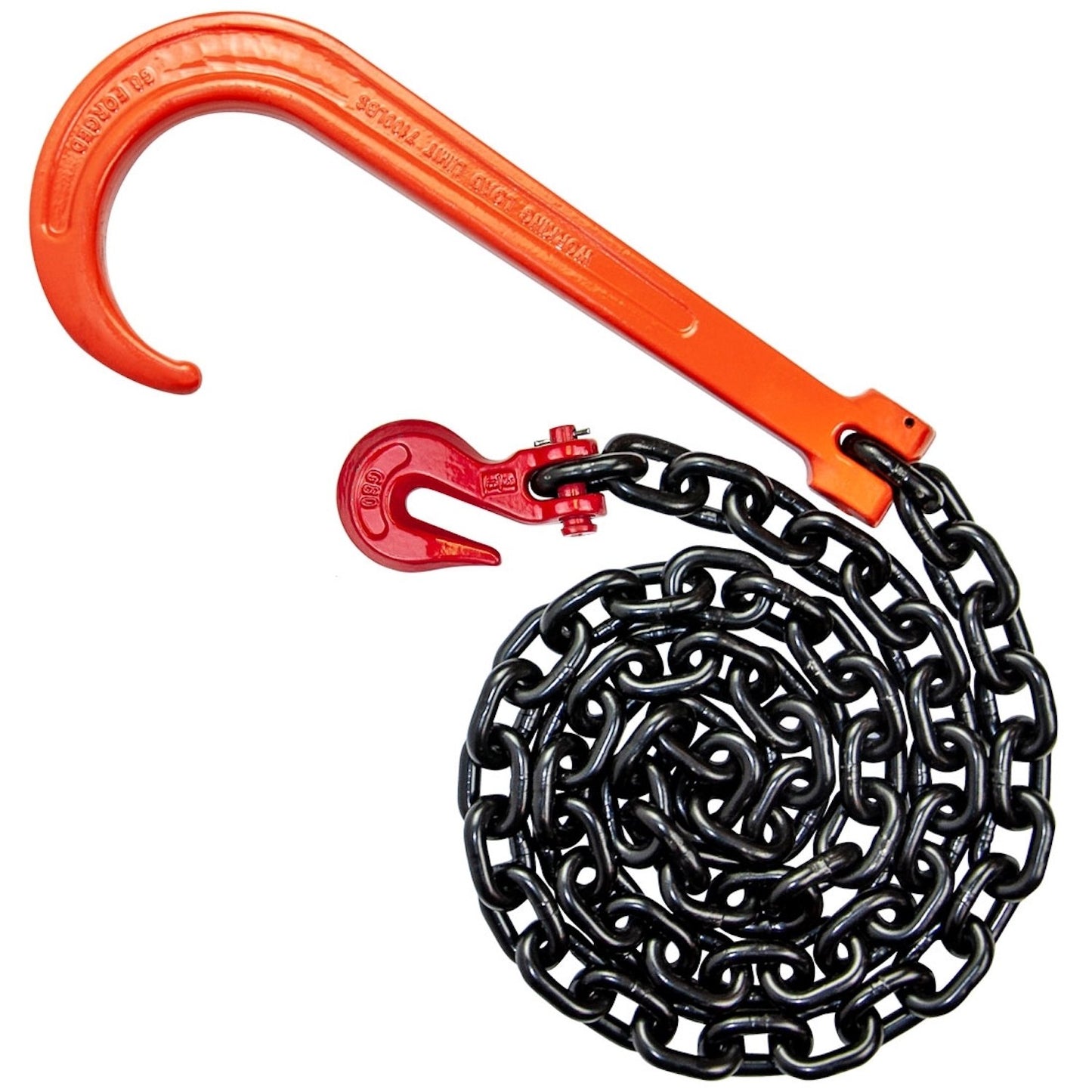 VULCAN Tow Chains - Forged Long J-Hook Alloy - Grade 80 - PROSeries - 7,100 Pound Safe Working Load