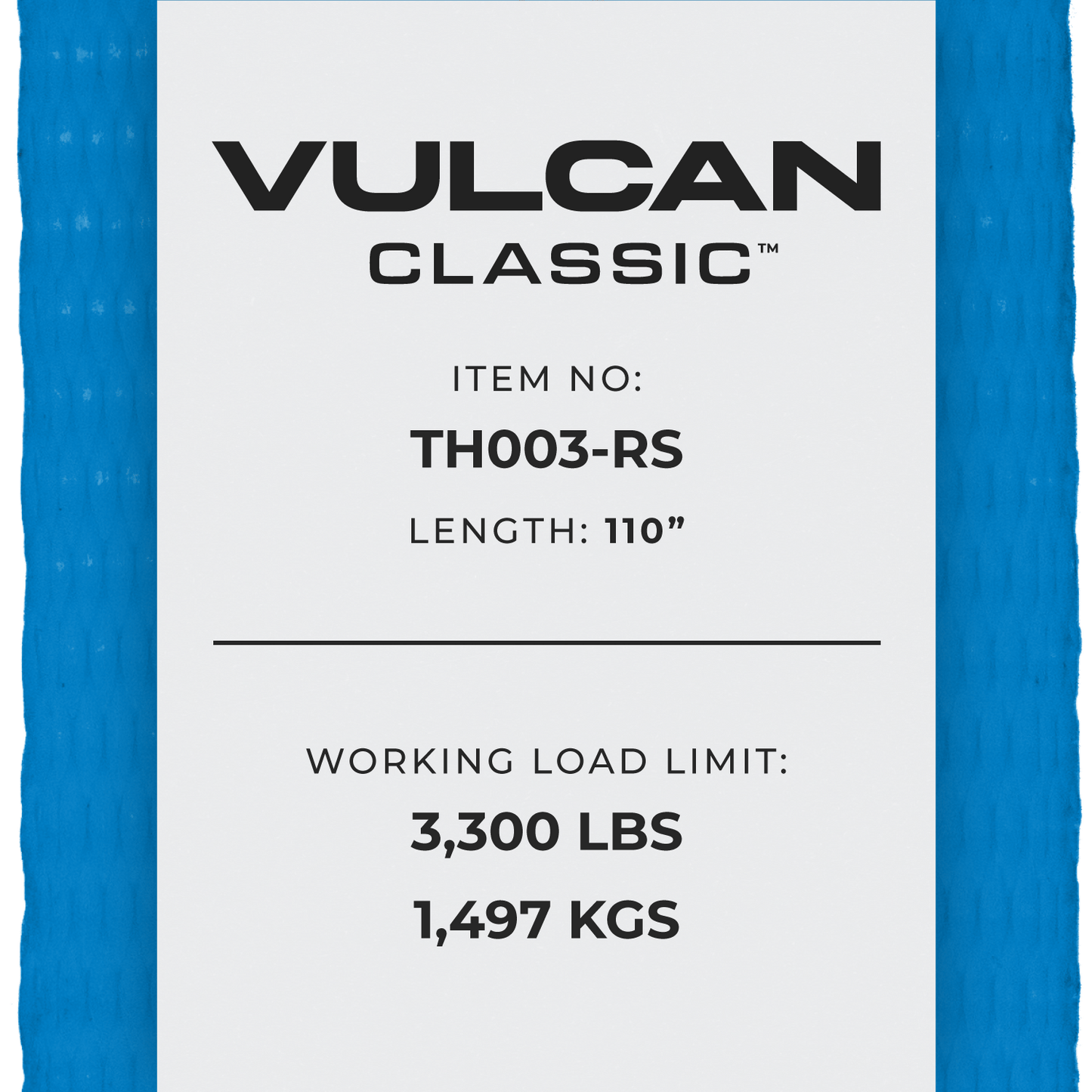 Replacement Strap For VULCAN 110 Inch Rolling Idler Single Strap E-Track Tie Downs - REPLACEMENT STRAP ONLY, NO ROLLING IDLER