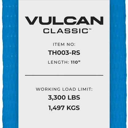 Replacement Strap For VULCAN 110 Inch Rolling Idler Single Strap E-Track Tie Downs - REPLACEMENT STRAP ONLY, NO ROLLING IDLER