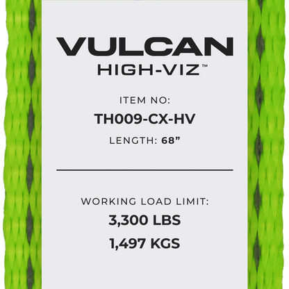 VULCAN Car Tie Down with Chain Anchors - Side Rail - 4 Pack - High-Viz - 3,300 Pound Safe Working Load