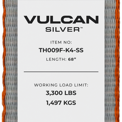 VULCAN Car Tie Down with Flat Hooks - Flat Bed Side Rail - 3,300 Pound Safe Working Load