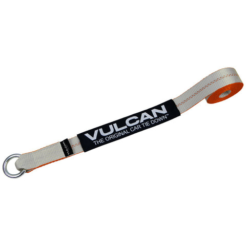 VULCAN Car Tie Down with Chain Anchors - Lasso Style - 2 Inch x 96 Inch - 4 Pack - Silver Series - 3,300 Pound Safe Working Load