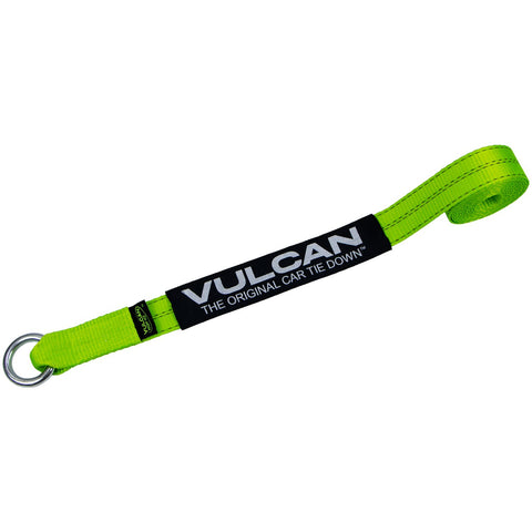 VULCAN Car Tie Down with Flat Hooks - Lasso Style - 2 Inch x 96 Inch - 4 Pack - High-Viz - 3,300 Pound Safe Working Load