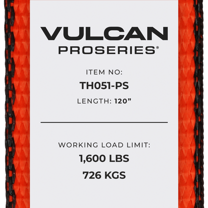 VULCAN Autohauler Car Tie Down with J Hooks - Sliding Idler 3-Cleat - 120 Inch - 1,600 Pound Safe Working Load