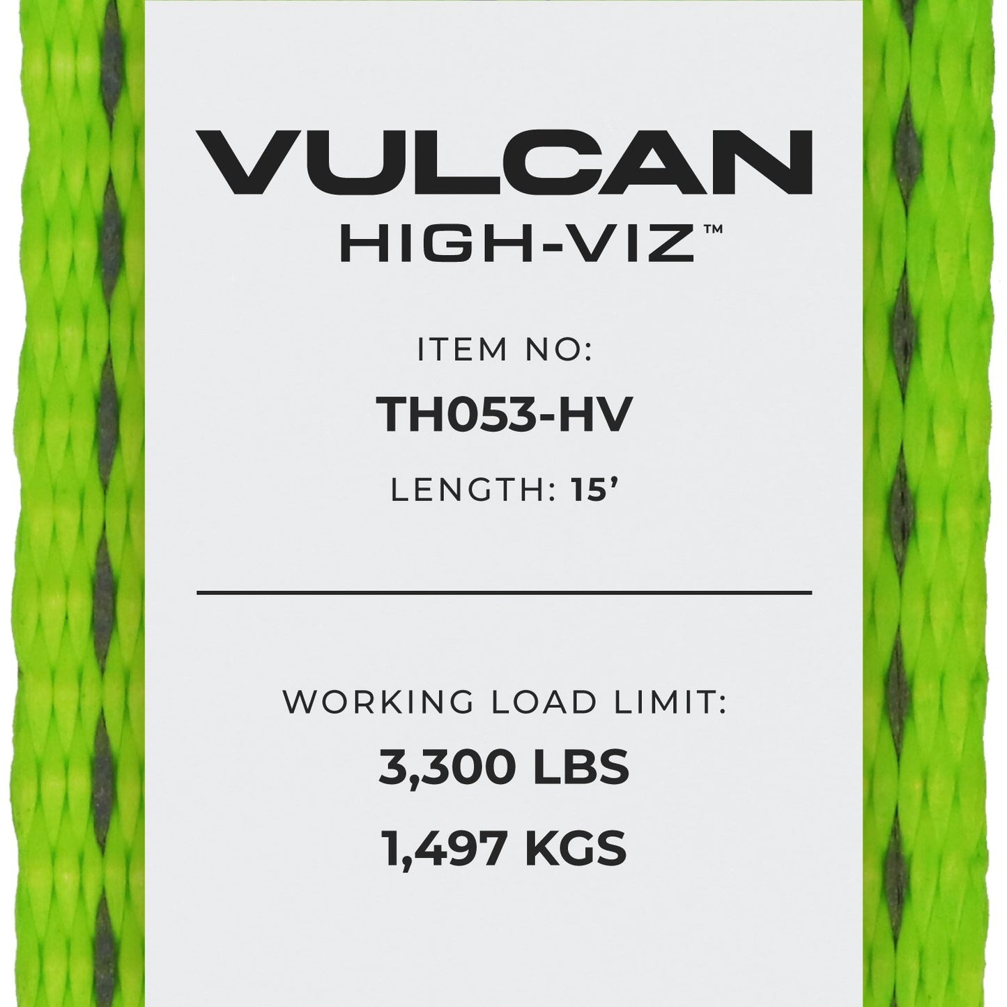 VULCAN 8-Point Vehicle Tie Down Kit with Chain Tails on Both Ends - Set of 4 - Reflective High-Viz