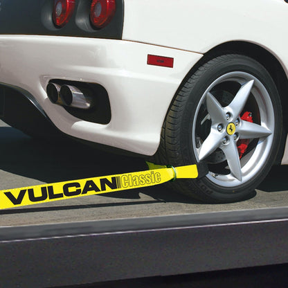 VULCAN Car Rim Tie Down System with Ratchets - 2 Inch x 144 Inch - 4 Pack - Classic Yellow - 3,300 Pound Safe Working Load