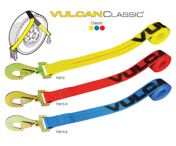 VULCAN Wheel Dolly Tire Harness - Twisted Snap Hook - 84 Inch - Blue - 3,300 Pound Safe Working Load