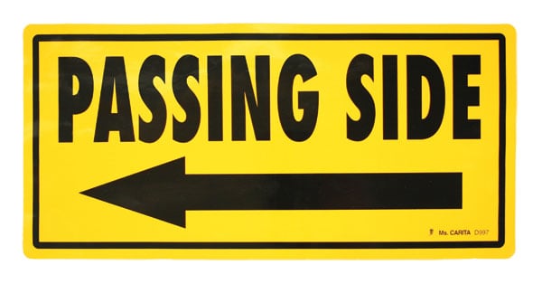 Safety Decal: Passing Side