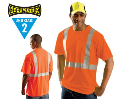 Reflective Wicking T-Shirt Ansi Class 2 Orange - XL