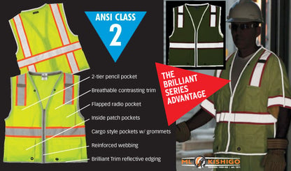 Lime Class 2 Brilliant Series Vest - XL