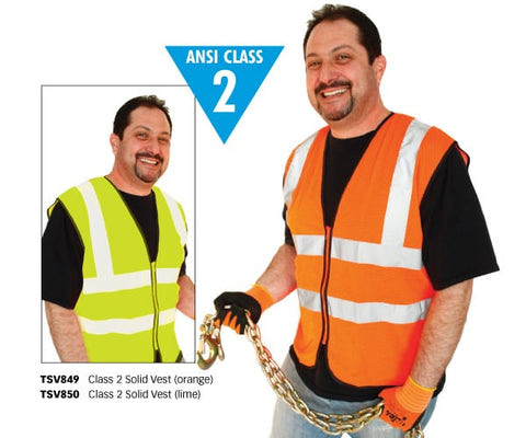 Deluxe Reflective Safety Vest Cl 2 Solid Orange XL