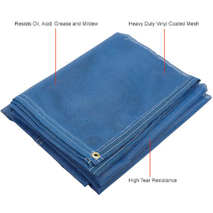 Heavy Duty Vinyl Coated Mesh Tarp - Blue 6 Foot x 8 Foot