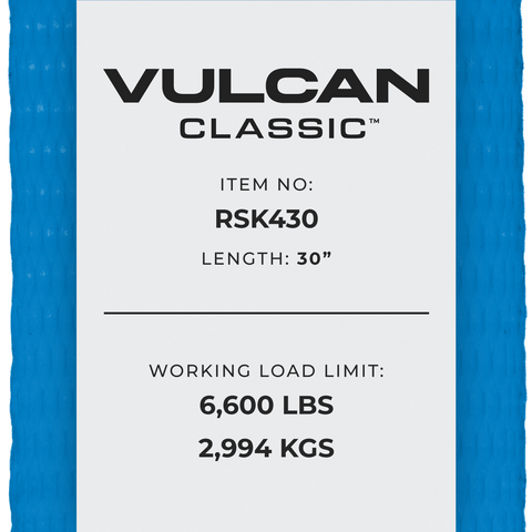 VULCAN Chain Anchor Ratchet Strap and Corner Protector Kit - 4 Inch x 30 Foot - 6,600 Pound Safe Working Load