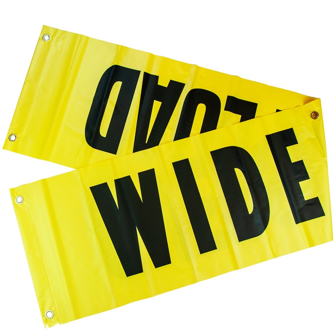 VULCAN Wide Load/Oversize Load Banner with Heavy Duty Brass Banner Grommets - Reversible - 18 Inch x 84 Inch - 2 Pack