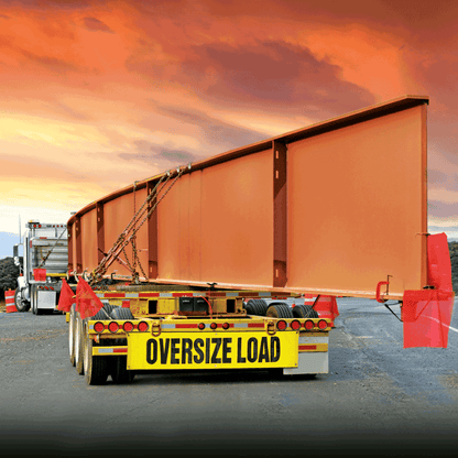 VULCAN Wide Load/Oversize Load Banner with Heavy Duty Brass Banner Grommets - Reversible - 18 Inch x 84 Inch - 2 Pack