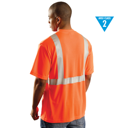 Reflective Wicking T-Shirt Ansi Class 2 Orange - XL