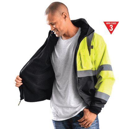 Occunomix Men'S Class 3 Bomber Jacket - M Lime/Black